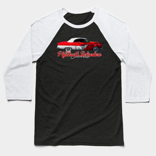 1955 Plymouth Belvedere Convertible Baseball T-Shirt by Gestalt Imagery